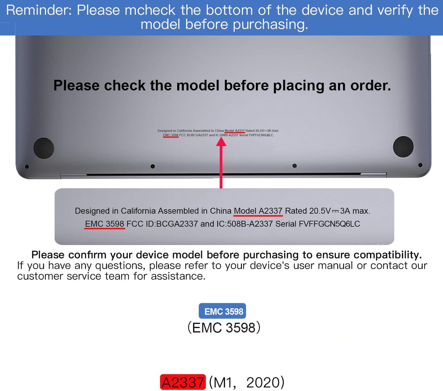 Replacement for Air 13" M1 2020 A2337 EMC 3598 MGN63 MGN93 MGND3 MGN73 MGNA3 MGNE3 13.3 inches 2560x1600 Full LCD Screen Complete Top Assembly (Rose Gold)