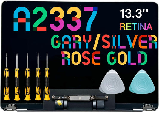 Replacement for Air 13" M1 2020 A2337 EMC 3598 MGN63 MGN93 MGND3 MGN73 MGNA3 MGNE3 13.3 inches 2560x1600 Full LCD Screen Complete Top Assembly (Rose Gold)